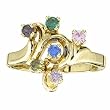 14K Yellow Gold Mother's Ring - 6 Gemstone -- YOU CHOOSE THE COLORS!