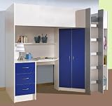 HIGH SLEEPER CALDER WHITE/BLUE HIGH BED M227WB