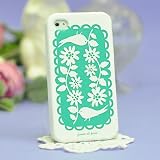 【minisuit】【SoftBank】 iPhone4 iPhone4S シリコン ケース　【カバー】 【アンチダスト】 全4色 スィートメモリーシリーズ　液晶保護フィルム付 ホワイト/ターコイズ ターコイズ