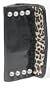 Lux de Ville SIN CITY STUDDED MOTOR WALLET- Black with Leopard Lining