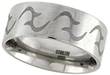 Stainless Steel 3/8 in. (10 mm) Comfort Fit, Tribal Inspired Design Band
