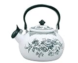 Kitchen & Housewares : Johnson Brothers Asiatic Pheasant 2-3/4-Quart Enamel-on-Steel Whistling Tea Kettle, Black