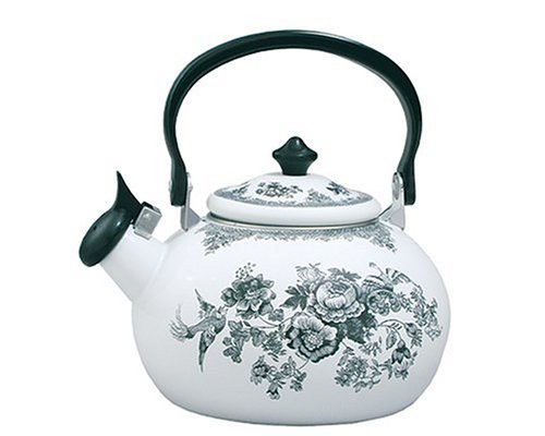 "Johnson Brothers Asiatic Pheasant 2-3/4-Quart Enamel-on-Steel Whistling Tea Kettle, Black" "Johnson Brothers Asiatic Pheasant 2-3/4-Quart Enamel-on-Steel Whistling Tea Kettle, Black"