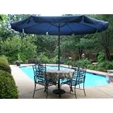 Navy Blue Patio Umbrella 10 foot with Crank and Handle