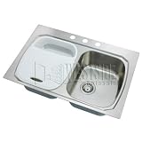 863-3, Oliveri Top Mount Three Hole Double Equal Basin Kitchen Sink - Stainless Steel