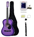 Barcelona AC38 38" Dreadnought Beginners Acoustic Guitar Starter Set, Purple