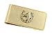 JJ Weston gold plated money clip with horse head and horse shoe accent. Made in the USA