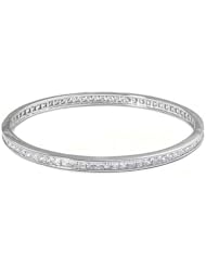 Sterling Silver CZ Bangle Bracelet Dimension 70mm(2.8")
