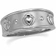 14K White Gold Gents' Claddagh Wedding Band