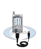 Verizon Treo 650 Coiled Power Hot Sync and Charge USB Data Cable w/ Tip Exchange - Gomadic Brand