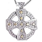 RunicCelticKnotCROSSSilver-TonePewterPendantNecklace