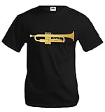 T-Shirt Trumpet-Silhouette-XL-Black-Gold
