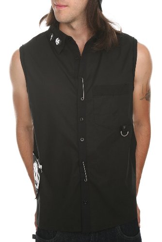 Lip Service Punk And Disorderly Gothic Black Sleeveless Top Size: XLarge