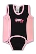 TWF Baby Swimming Wrap Wetsuit 0-6 Months Black and Pink - Suitable for Use in the Sea or Swimming Pools. Perfect for Keeping your Child Warm While Learning to Swim.