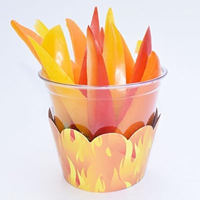 Fire Truck Flame Theme Cupcake Wrappers, Blaze, Confetti Couture Party Supplies, 36 Wraps