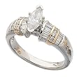 Two Tone Captivating Diamond Engagement Ring (Center stone is not included)