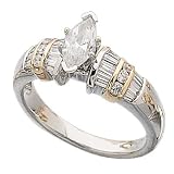 Two Tone Captivating Diamond Engagement Ring (Center stone is not included)