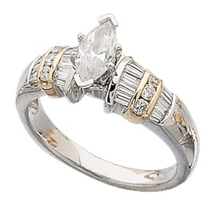 Two Tone Captivating Diamond Engagement Ring (Center stone is not included)