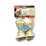 Hartz 2-in-1 5-Inch Rawhide & Pig Skin Bones, Pack of 2