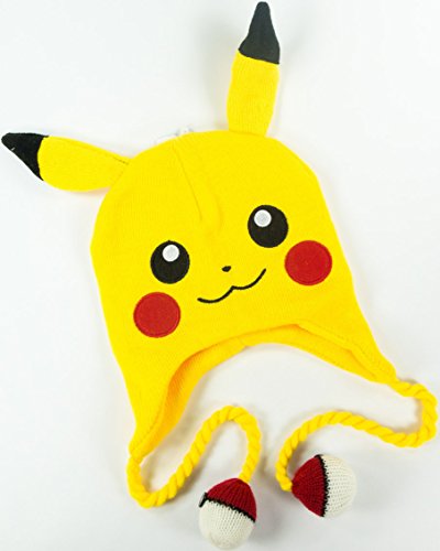 Pokemon - Pikachu Big Face Laplander Beanie Size ONE SIZE