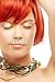 Wallmonkeys Peel and Stick Wall Decals - Green Beads Redhead with Eyes Closed - Removable Graphic