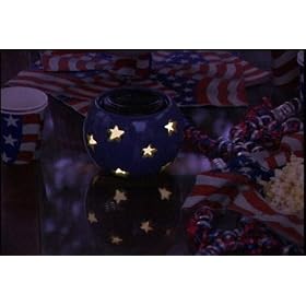 Smart Solar Glazed Blue Ceramic Solar Sphere Lantern by Smart Solar