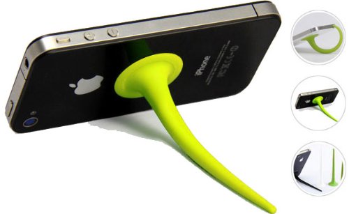 Buy Table Top Silicon Rubber Tail Suction Stand Holder - Compatible with APPLE / IPHONE / IPOD / SMART PHONES - GREEN Promo Offer