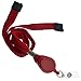 Comfort Breakaway Red Lanyard & Retractable Badge Reel Combo - Stretchy Neck Strap with Retracting Reel Cord for Office Badges, Keys and Access Cards by Specialist ID (Red)