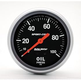 Auto Meter 3421 2-5/8" 0-100 PSI Mechanical Oil Pressure Gauge