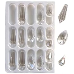 18 Teile Kristall Glas Behang Set Vollschliff 30% PbO - Feng Shui - Perlen - Basteln - Schmuckset - Regenbogenkristall - von premium-kristall�