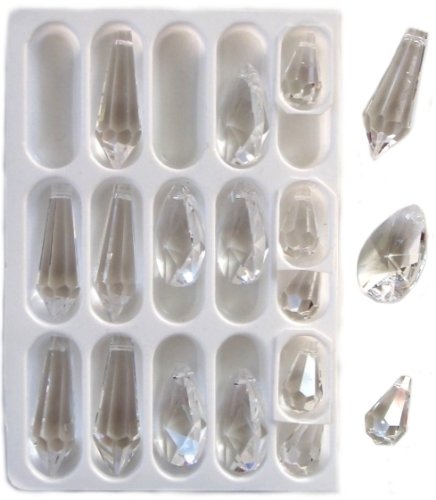 18 Teile Kristall Glas Behang Set Vollschliff 30% PbO - Feng Shui - Perlen - Basteln - Schmuckset - 