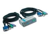 D-Link DKVM-2KU 2-Port KVM Switch mit USB 2.0, 1x VGA, 2x PS/2 und 1x USB 2.0 Port LAN