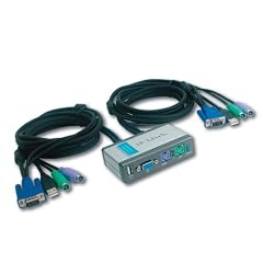 D-Link DKVM-2KU 2-Port KVM Switch mit USB 2.0, 1x VGA, 2x PS/2 und 1x USB 2.0 Port