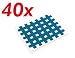 Große Cross-Physiotape, 40 Stück, blau. ca. 4,4 x 5,2 cm Akupunkturpflaster