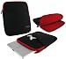 rooCASE Super Bubble Neoprene Sleeve Case Cover for Apple iPad 2 Wifi / 3G Model HP TouchPad Wi-Fi 9.7-Inch (Black / Red)