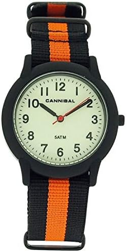 Cannibal Active Boys Luminous Dial Black Striped Nylon Strap Boys Watch CJ257-18