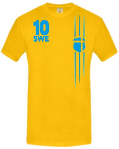 FUSSBALL WM 2014 – SCHWEDEN FANSHIRT 3297(H-G) Gr. XXL