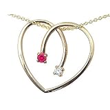 0.20 cttw Ruby Heart Shaped Pendant - 14kt White or Yellow Gold LIFETIME WARRANTY