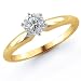 14K 1/2 Carat Round Cut Solitaire Diamond Ring (G-H ; SI1-2)