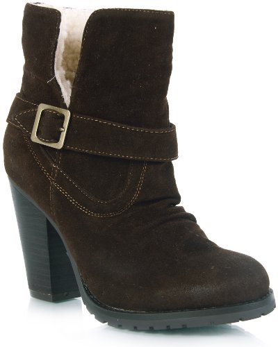 Qupid Pamper-15 Shearling Buckle Anke Bootie