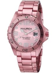 Haurex Italy Womens 7K374DP1 Ink Pink Aluminum Bracelet Date Watch
