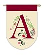 Floral Scroll Design Monogram Garden Flags