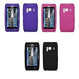 3 Pack of Premium Silicone Gel Skin Cover Cases (Black, Hot Pink, Purple) f ....