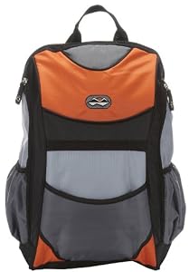Baby Essentials Nylon Baby Backpack, Orange and Grey