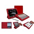 G-HUB GeniusCover ROUGE Housse Etui iPad 3 / iPad 2, PU mat�riel comme cuir, avec la fonction support int�gr� (pour Le nouvel Apple iPad 2012 et Apple iPad 2). Cadeau BONUS: G-HUB ProPen Stylet