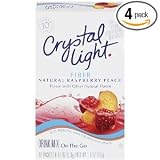 Crystal Light On The Go Fiber Natural Raspberry Peach, 10-Count Boxes (Pack of 4)