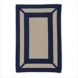 IMAGE OF Simply Home Frame It Navy Braided Rug Size: 9' x 12'