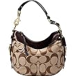 Coach Signature Zoe Shoulder Bag Purse 12657 Khaki Mahogany