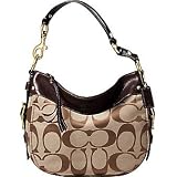 Coach Signature Zoe Shoulder Bag Purse 12657 Khaki Mahogany