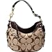 Coach Signature Zoe Shoulder Bag Purse 12657 Khaki Mahogany